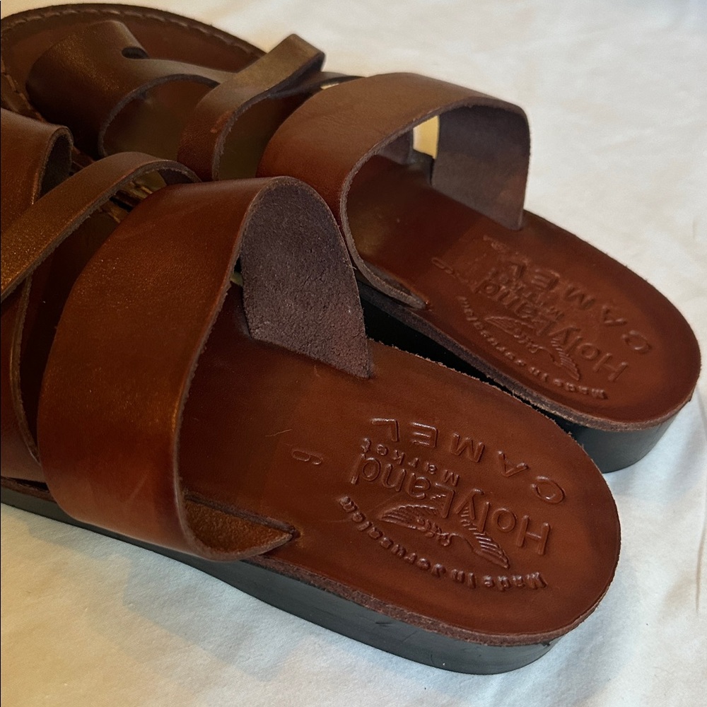 Holy Land Market *NEW* Unisex Leather Biblical Sandals/Slides From Jerusalem - Picture 7 of 14